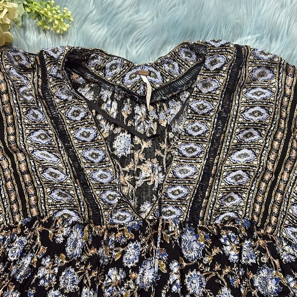 Free People Moonlight Dance 3/4 Sleeve Tunic Top sz S